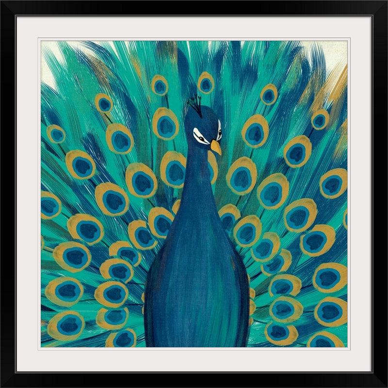 « fiers as a peacock i » par veronique charron, reproduction d’art, H 35 po x l 35 po x P 1,5 po, Toile