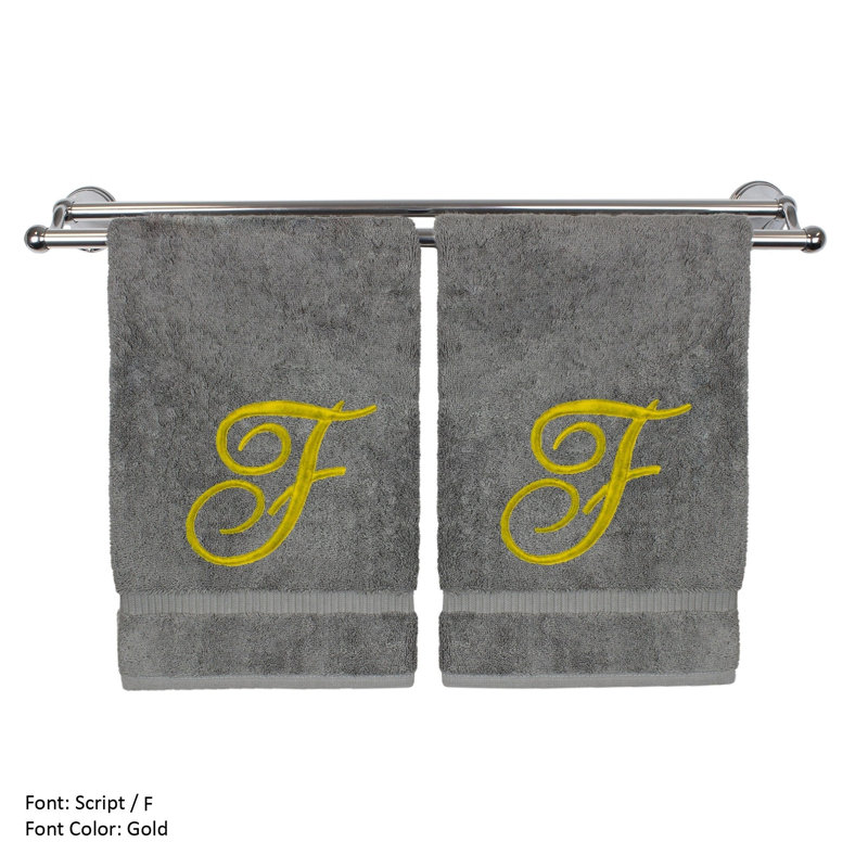 Super Plush Hand Towel, Gray/Gold, F