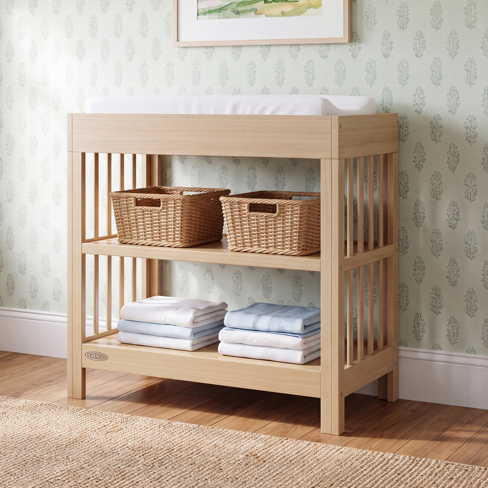 Teddi Changing Table with Pad, Driftwood