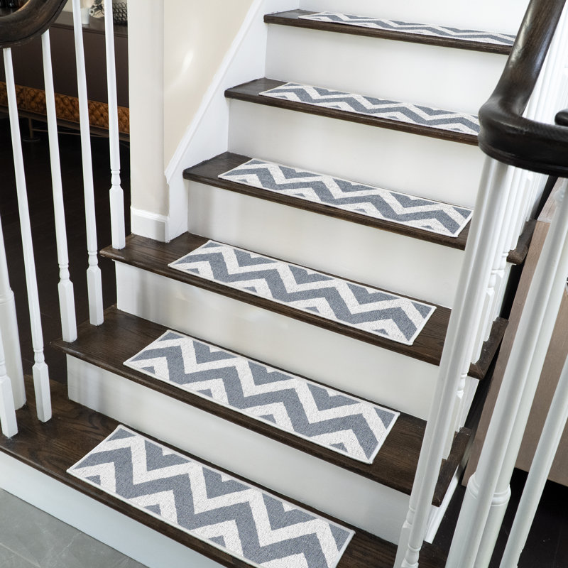 Tapis d'escalier intérieur antidérapant Ghiselin, gris