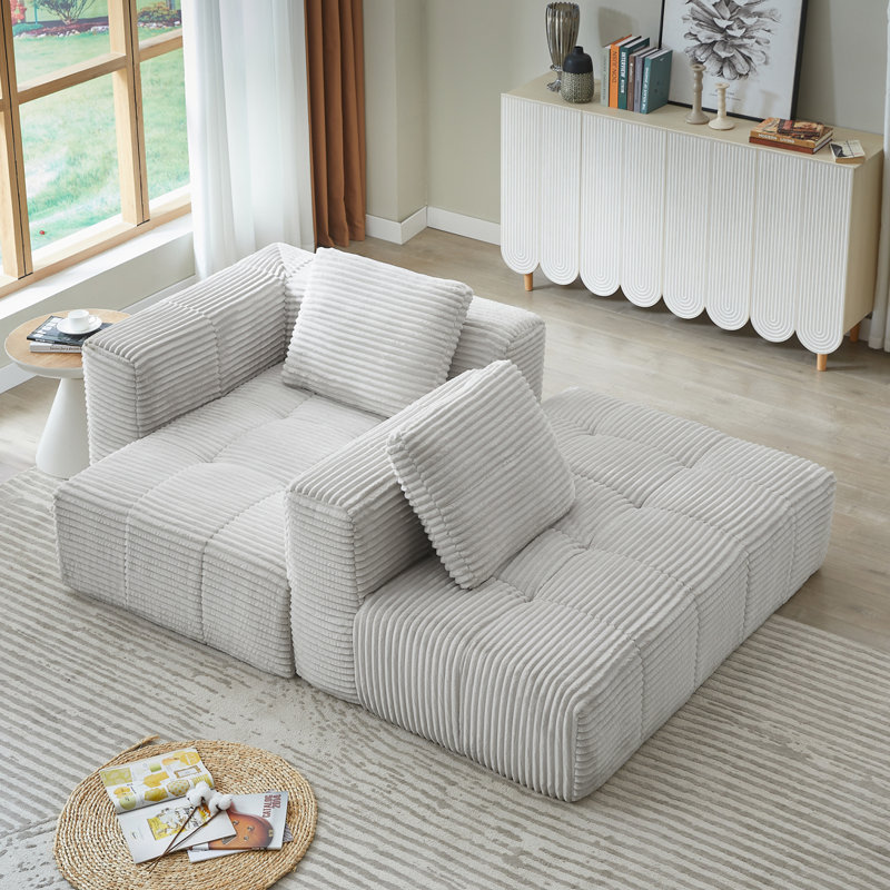 Canapé modulaire en L, Gris clair