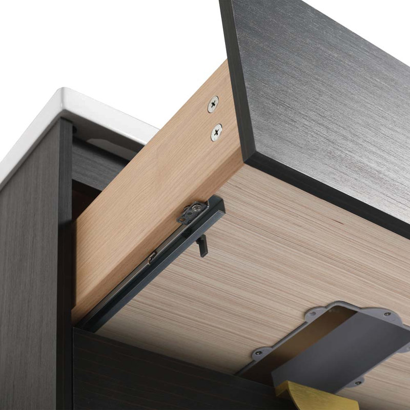 Meuble-lavabo double 59,62 po avec plateau en céramique Massas