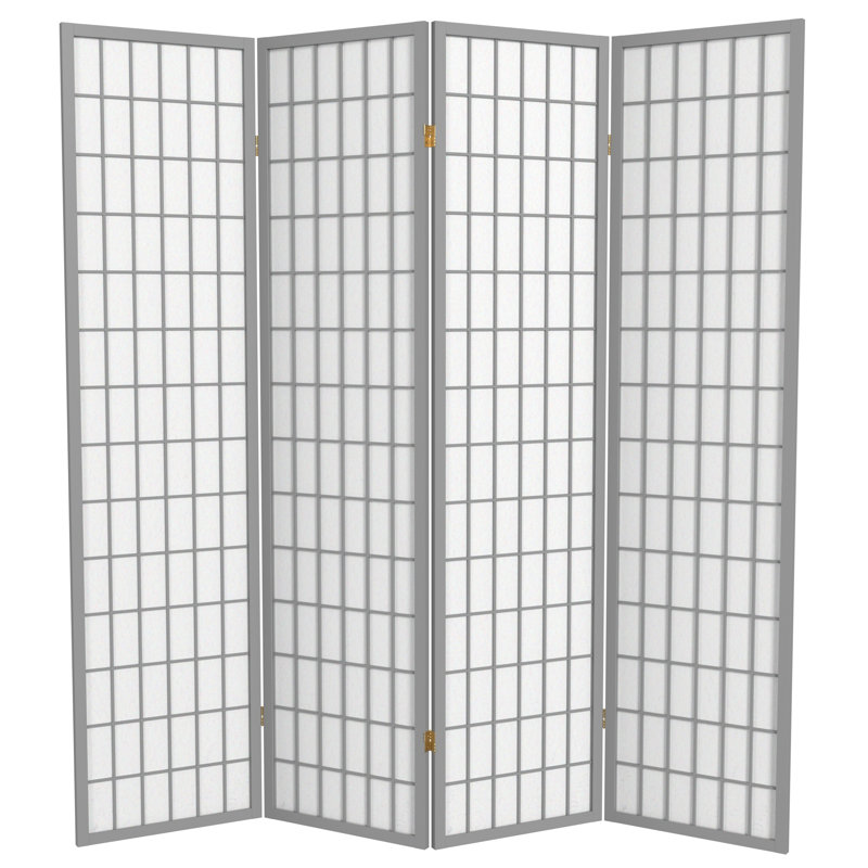 Paravent Shoji pliable Alex 70'' H, Gris, 4