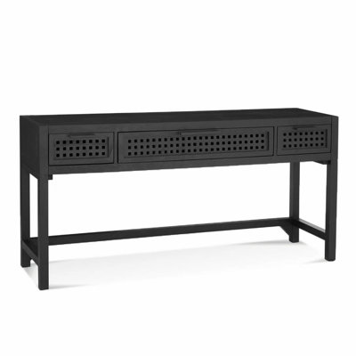 American style country black console table