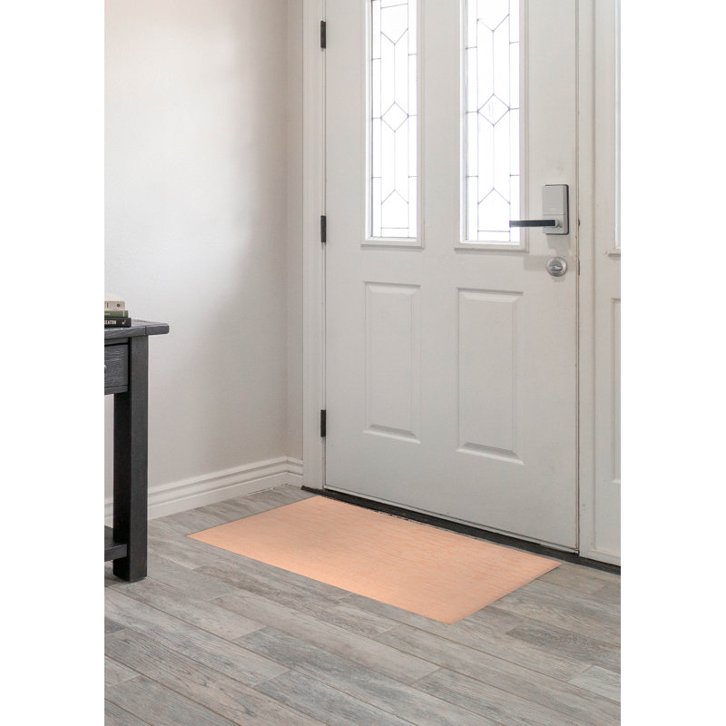 Slat Pink Indoor Doormat, 24" W x 36" L, Peach