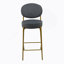 Ensemble de 2 tabourets de bar rembourrés d'intérieur en bois, finition noyer foncé et ivoire, ensemble de 2-1135778921