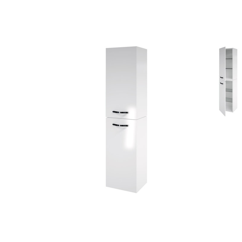 Arcisz Wall Bathroom Storage, 166cm H x 41cm W x 34cm D, Arctic White, Left