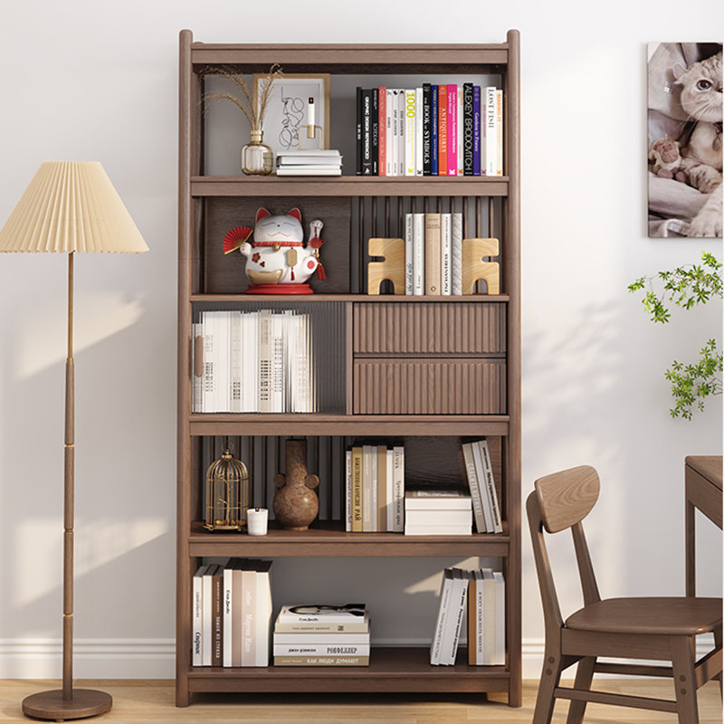 Nut-brown Solid  Wood Display Cases, 76.18" H x 39.37" W x 13.39" D