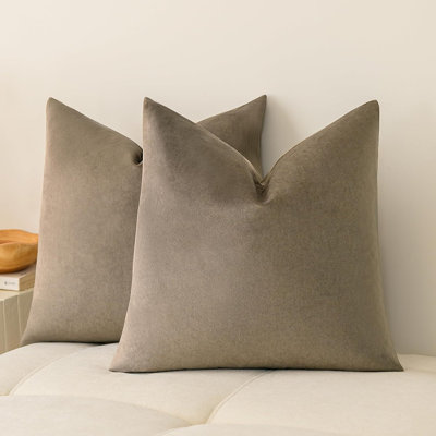 Ensemble de 2 housses de coussin en laine à carreaux