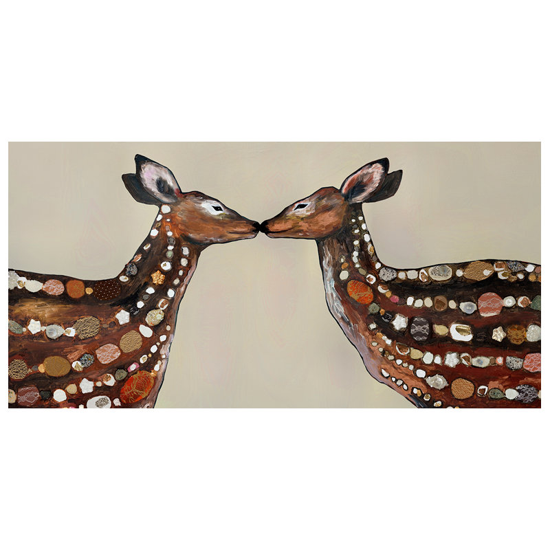 «Deer Love», reproduction d'art sur toile, H 18 po x l 36 po