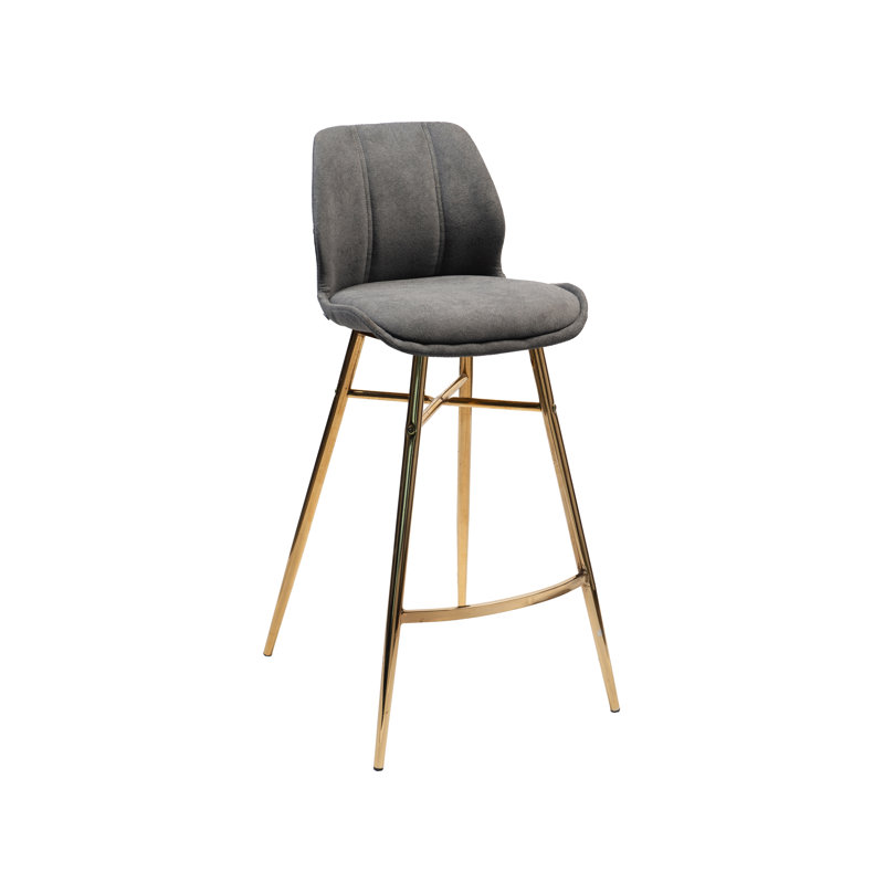 Upholstered Counter Stool with Metal Frame