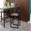 Ensemble de 2 tabourets de bar à hauteur de comptoir avec dossier et pieds en métal modernes sans accoudoirs et chaises rembourrées en polyuréthane gris