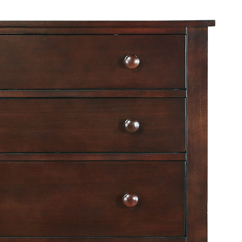 Commode 5 tiroirs Alveta, Cerisier