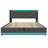 Twin size Upholstered bed, 360 surround LED function, Buttons/Apps/Remote Control, hydraulic storage bed with USB Type-C charging, Gray,Linen (Without mattress)-106569093-106569098