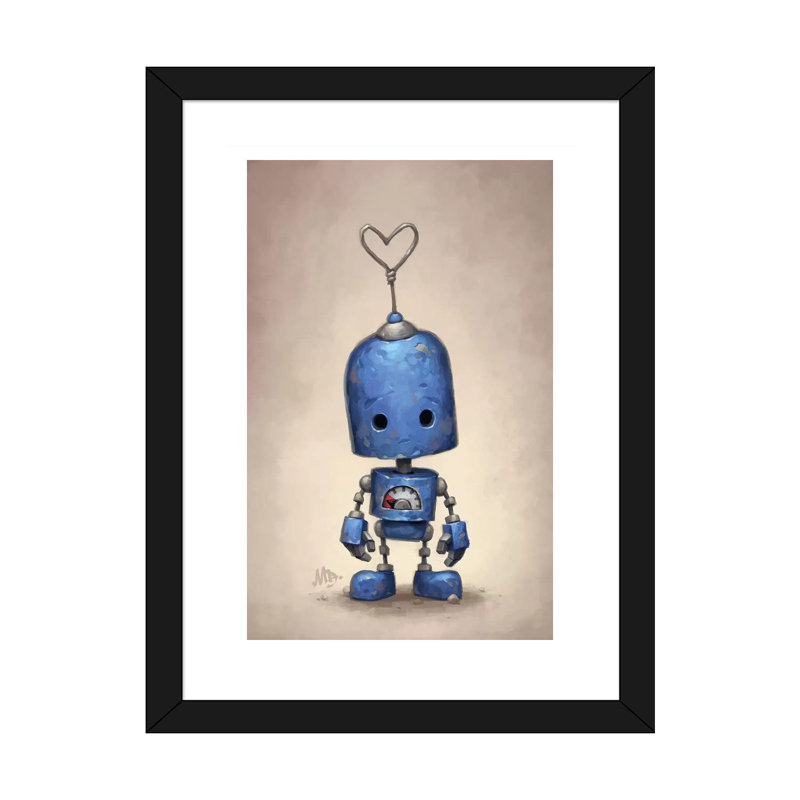 Décoration murale bleue pour enfants, H 32 po x l 24 po x P 1 po, Papier encadré noir