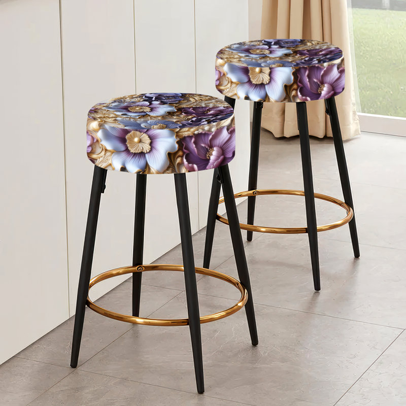 Ensemble de 2 tabourets de bar Royal et mauve et royal