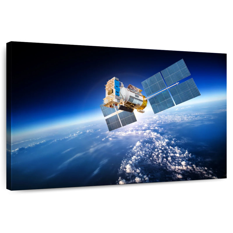 Oberle Satellite Hovering Over Earth, 32" H x 48" W