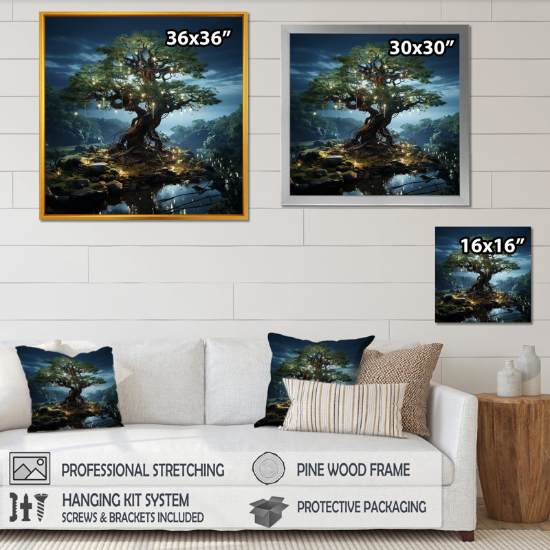 Reproduction d'art sur toile, "Twilight surreal", H 24 po x l 24 po x P 1 po, Cadre doré simple