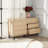 Mid-Century Modern Oak Sideboard Storage Credenza with 3 Drawers and Adjustable Shelf Cabinet