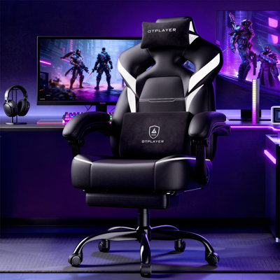 GTPLAYER Adjustable Faux Leather Swiveling PC & Racing Game Chair