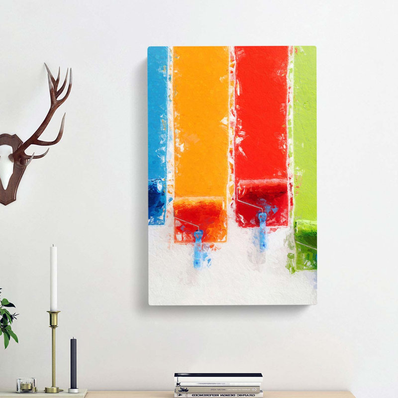 Paint Rolling in Abstract - Wrapped Canvas, 91cm H x 60cm W x 3cm D