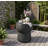 Cracked Texture Concrete Double Barrel Table – Outdoor/Indoor Accent Side Table, Waterproof & Sun-Resistant For Patio/Garden-2088340878