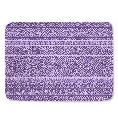Tapis de bain mauve à mosaïque complexe