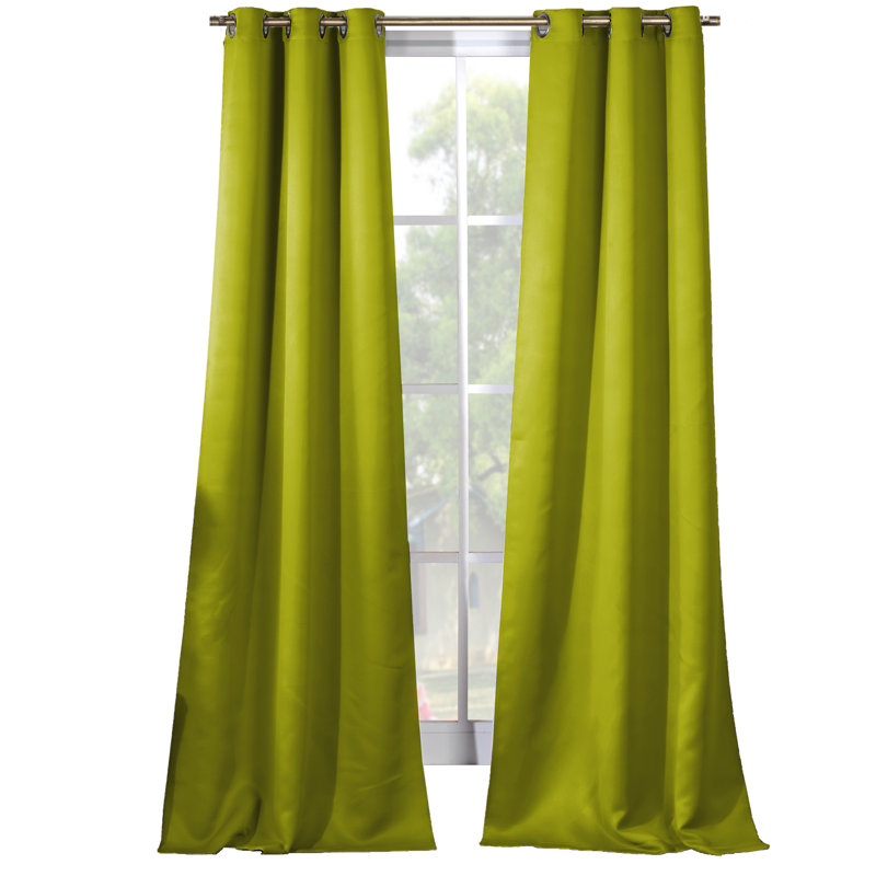 Crispin Blackout Curtains / Drapes Pair, Pistachio