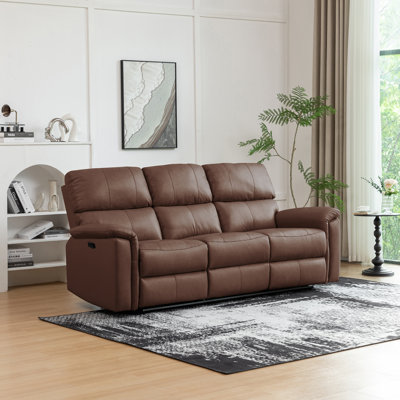 Rigley Real Leather Power Reclining Sofa with USB Charging