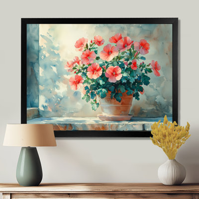 «Geranium Stillife» au réalisme ensoleillé - art mural géraniums