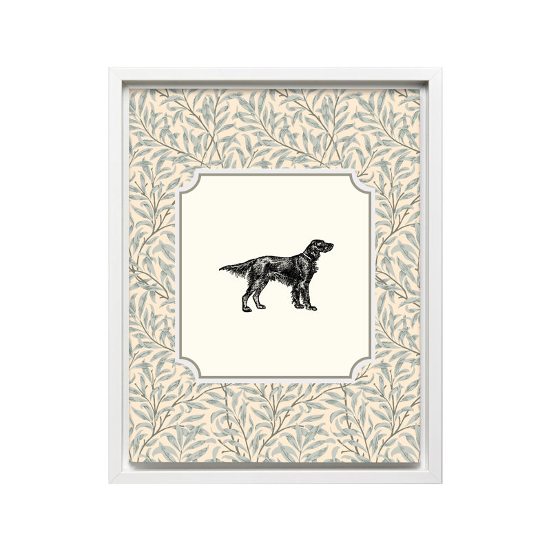 Setter irlandais, Canvas, 24"H x 32"W, White Framed