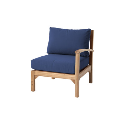 Chaise longue d'extérieur en teck avec coussins Sunbrella Huntington