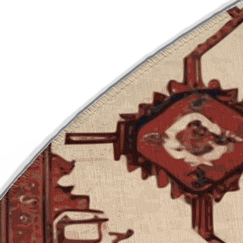 Tapis turc intérieur et extérieur brun, Rond 5 pi