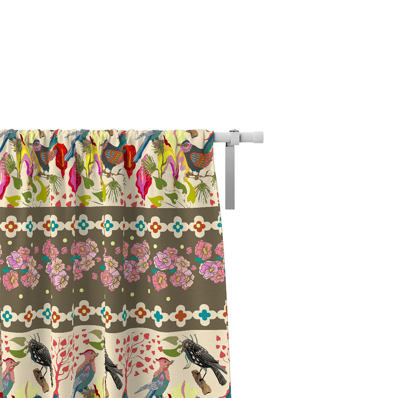 Panneaux de rideaux semi-transparents à motif floral (DSQ est fixé à 2), l 40 po x L 82 po