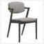 Ensemble de 2 pièces Mid-Century moderne Z-Chair Tissu de ton riche en tissu d'ameublement en bois massif Cadre de salle à manger Finition gris brun-807087376
