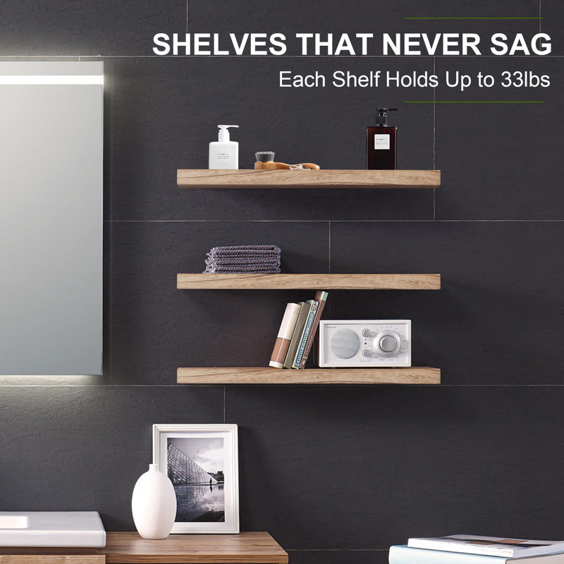 3 Piece Paulownia Floating Shelf