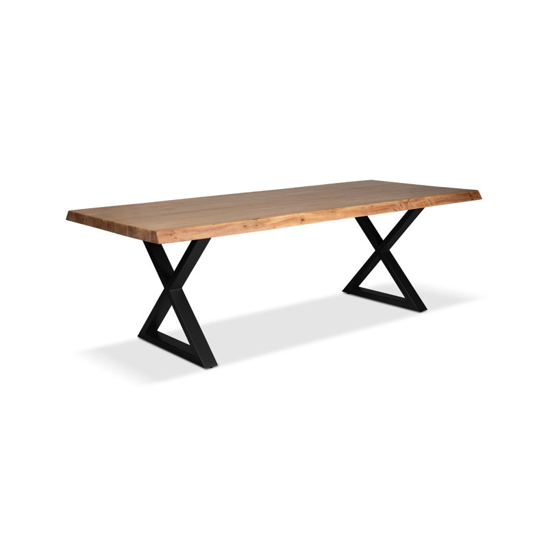 Brooks X Base Dining Table, Black, 29.75"H x 92"L x 40"W, Teak
