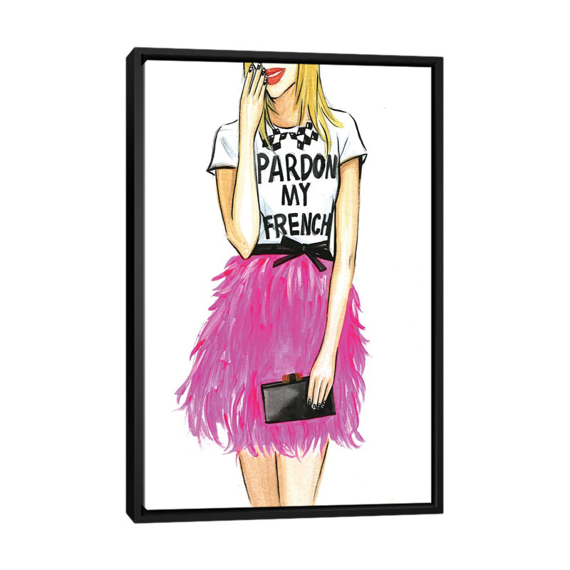 Reproduction d’art sur toile tendue, H 26 po x l 18 po x P 1,5 po, Toile avec cadre noir, Pas de tapis