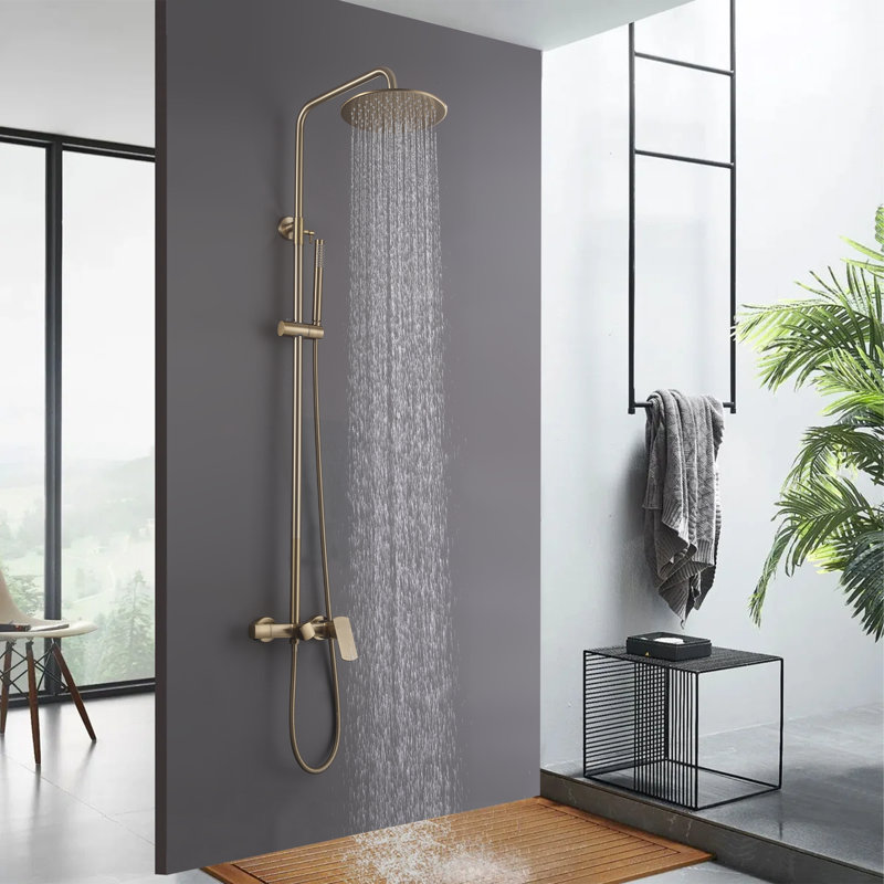 Wall-Mounted Three-Function Bathroom Shower Head Set
