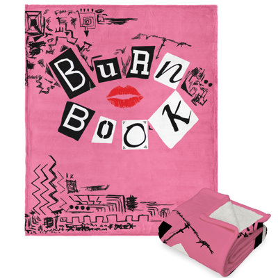 Northwest Mean Girls Burn Book Silk Touch Sherpa Throw In Multi