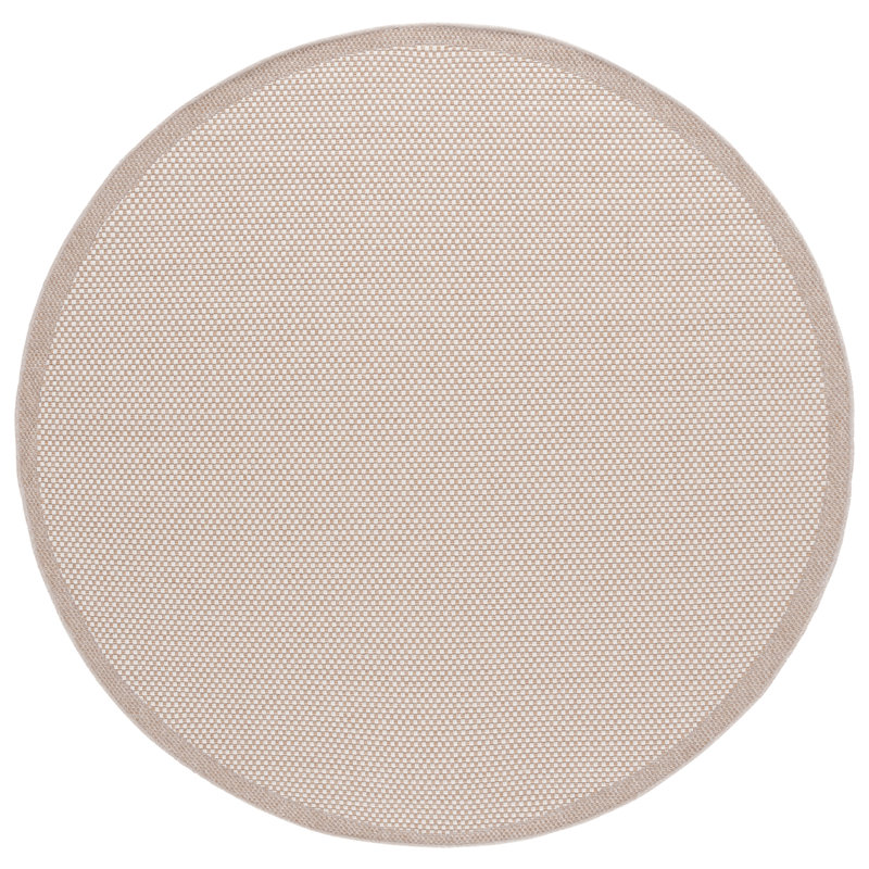 Sisal All-Weather Performance Checkered Indoor/Outdoor Area Rug, Round 6'7"