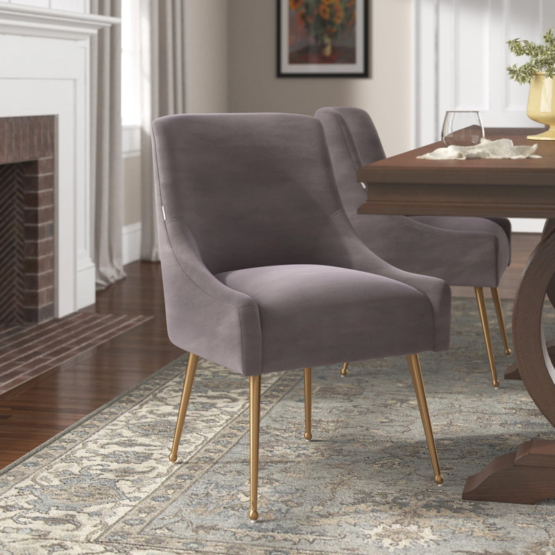 Magallanes Velvet Upholstered Side Chair, Gray