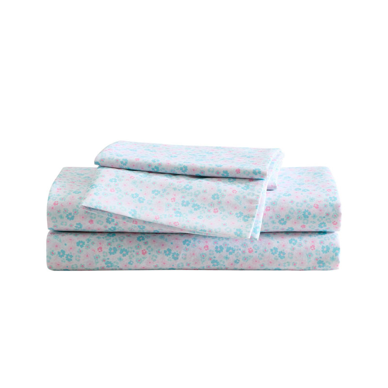 Betsey Johnson Printed Novelty Sheet Sets, Twin Sheet Set with 1 Standard Pillowcase, Leopard Rosettes Pink