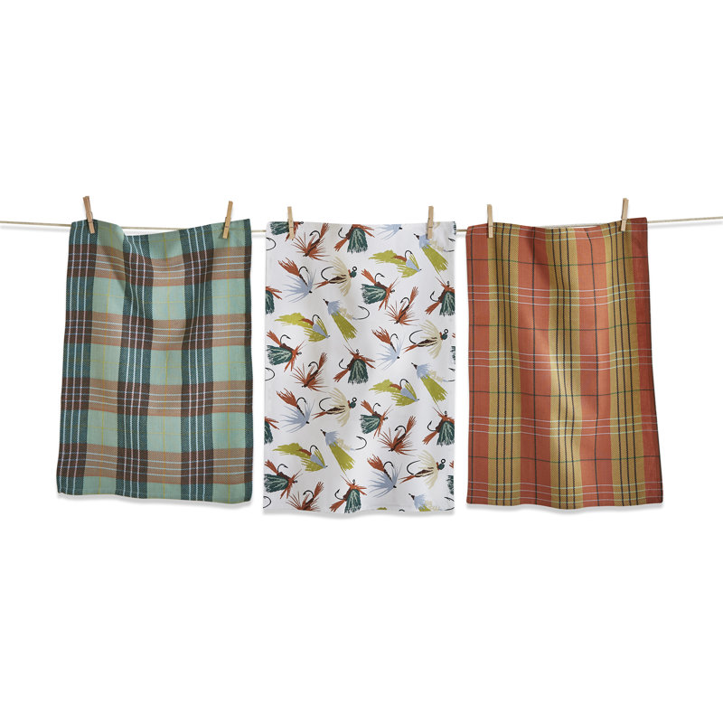 Fishing Flies Dishtowel S/3