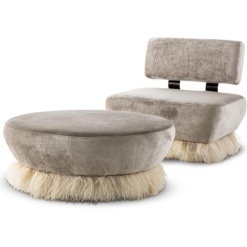 40" Dia Fluff Ottoman