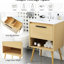 Lavabo de salle de bain 24 po - Lavabo de meuble-lavabo à tiroirs en bois massif naturel et céramique avec allure naturelle
