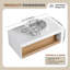 Meuble-lavabo flottant de 36 po avec lavabo vasque en marbre veiné gris, meuble-lavabo mural avec tablette ouverte, finition blanche avec décor en bois, conception moderne peu encombrante (livré dans 2 boîtes)-130833441