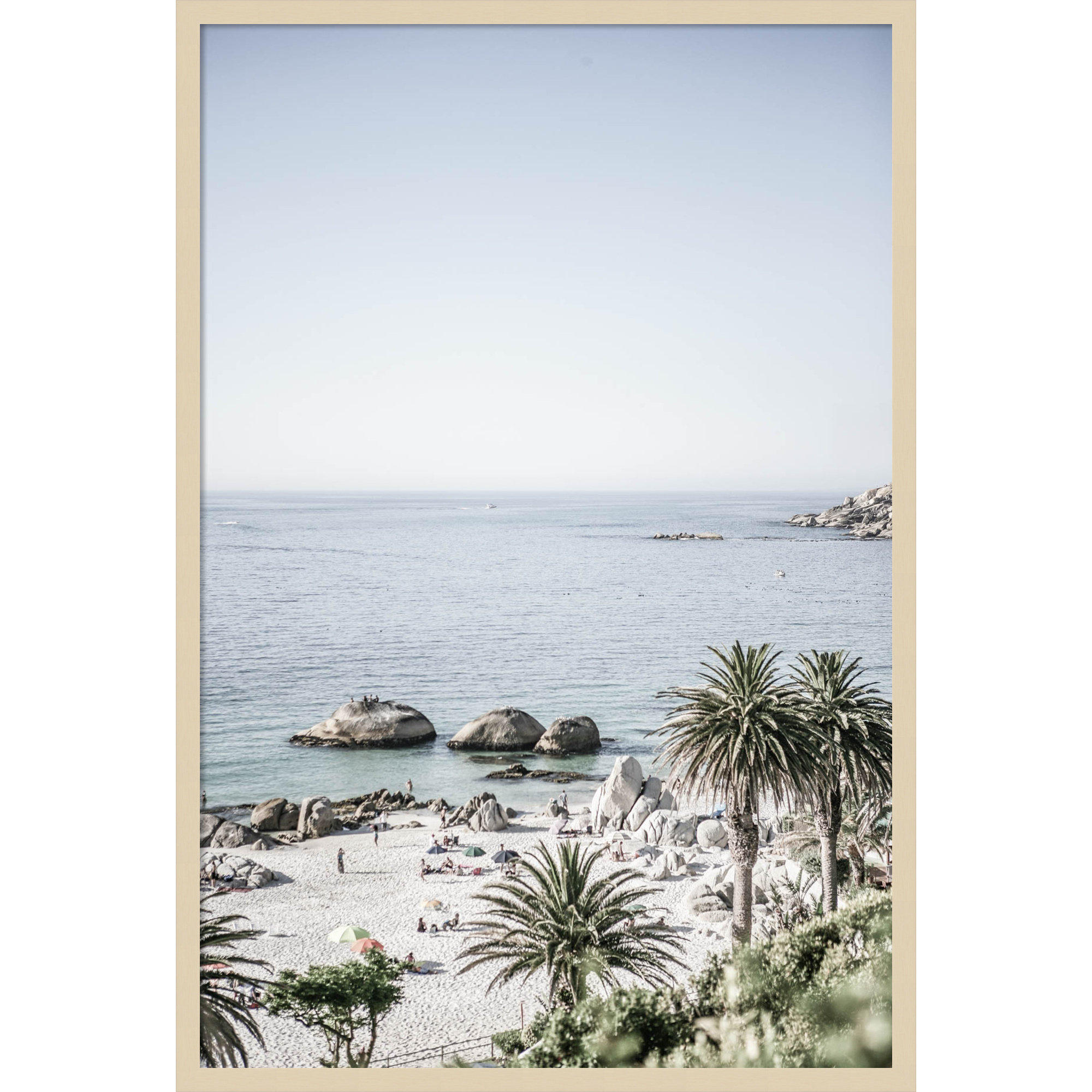 Clifton Beach by Shot by Clint Wood Framed Wall Art Print, Brown, 41" H x 28" W