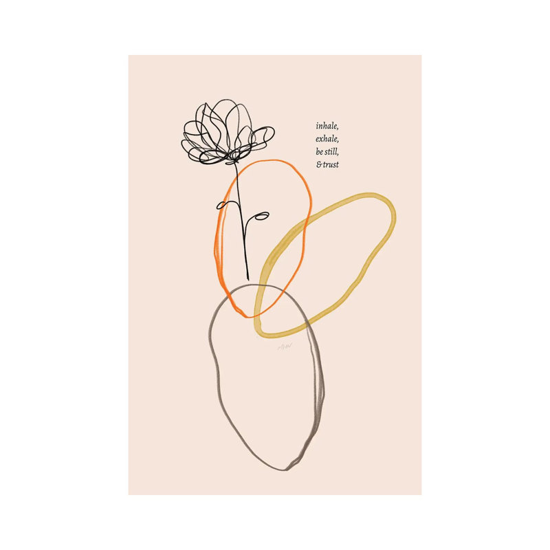 Inhale Exhale Flower Doodle - Wrapped Canvas Painting, 66.04 cm H x 45.72 cm W x 3.175 cm D