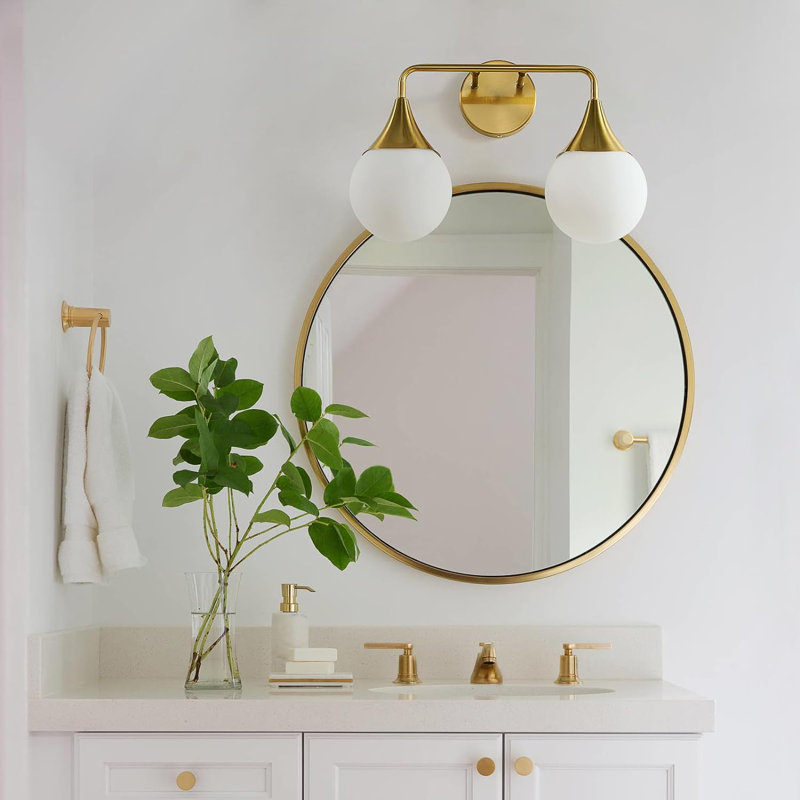 Éclairage pour meuble-lavabo 2 lumières Nomaan, Or